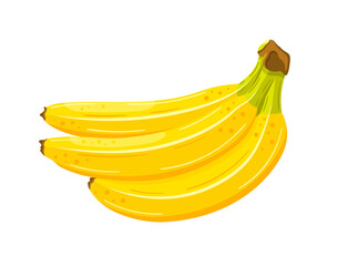 Yellow bananas isolated on a white background