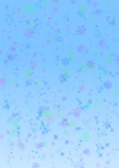multicolored snowflakes on a blue background