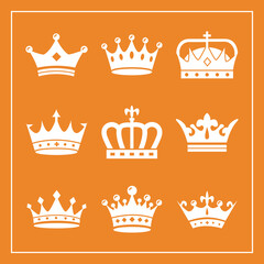 bundle of nine golden crowns royal silhouette style icons