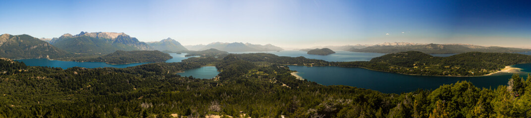 Fototapeta na wymiar panoramic view of the Nahuel Huapi lake in Bariloche Argentina