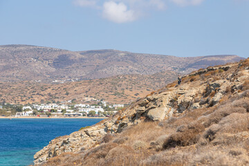 Rocky coast on the west side of the Ios Island, Greece