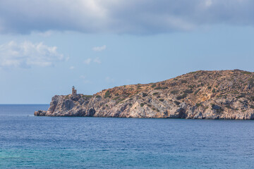 Fototapeta na wymiar Rocky coast on the west side of the Ios Island, Greece