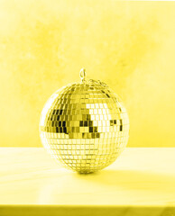 Large mirror shiny disco ball .Background Light Effect Bokeh