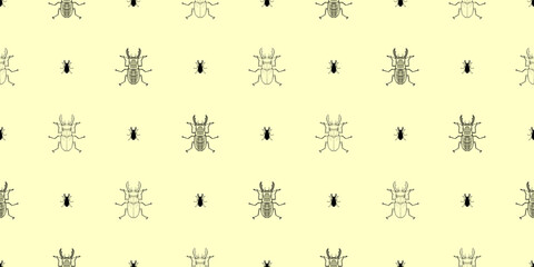 Stag-beetle bugs seamless pattern