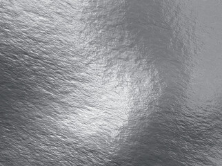 Silver foil texture background with highlights and uneven surface