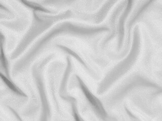 Shiny white crumpled fabric. Elegant cloth texture background