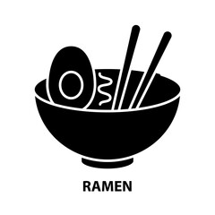 ramen symbol icon, black vector sign with editable strokes, concept illustration