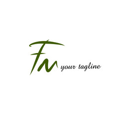 FM initial handwriting monogram logo