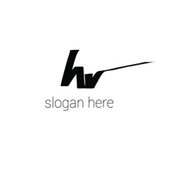 HW initial handwriting monogram logo