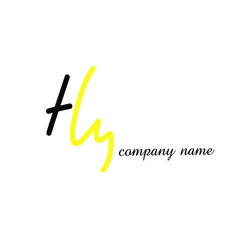 HY initial handwriting monogram logo
