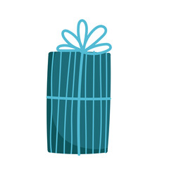 striped gift box decoration and celebration icon
