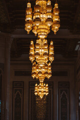 a chandelier from a ceiling