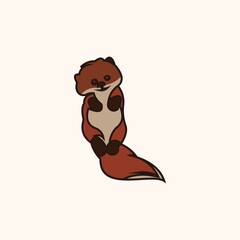 cute fox boy logo design vector illustration