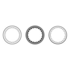 A set of images of bearings in different styles. Suitable for technical illustrations.
