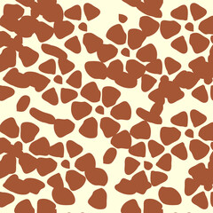 Giraffe fur seamless pattern, tropical animal skin texture