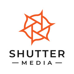 Tech Camera Lens Logo — Outline Camera Icon Vector