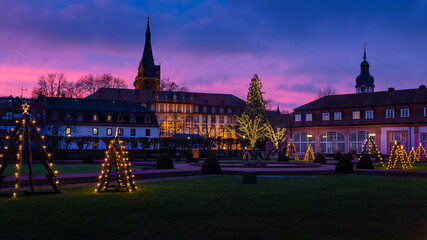 city castle at night