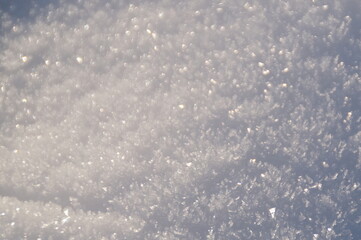 macro texture of snow cover on a Sunny frosty day