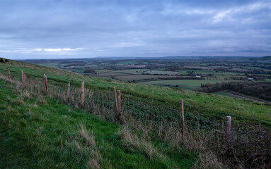 Fototapeta na wymiar countryside scenic panorama view from martinsell hill, wiltshire