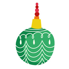 happy new year and christmas green ball decoration