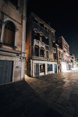 Wonderful view of Venice buildings by night