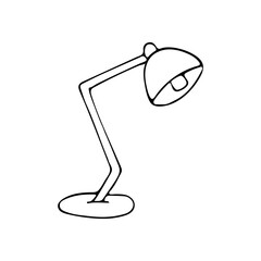 Doodle office lamp icon in vector. Hand drawn office lamp icon in vector. Isolated doodle lamp illustration in vector.