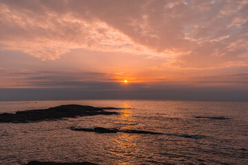 beautiful sunrise over the sea in China