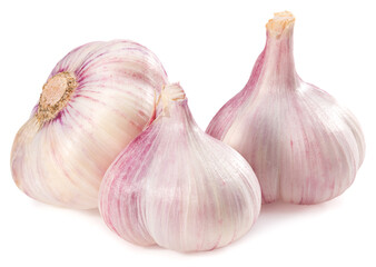 garlic isolated on white background. full depth of field