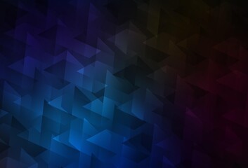 Obraz premium Dark BLUE vector background in polygonal style.