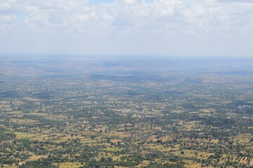 Aerial view of a Rural Scene in rural Kenya