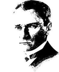 Mustafa Kemal Ataturk illustration. He is the founder of modern Republic of Turkey, Turkiye - obrazy, fototapety, plakaty