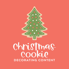 Fototapeta na wymiar Christmas Cookie Decorating Contest, Merry Christmas Background, Christmas Cookie Vector Illustration Background