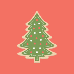 Christmas Cookie Decorating, Christmas Tree Vector, Christmas Cookie, Christmas Tree Icon, Vector Illustration Background