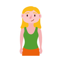 young blond woman avatar character icon