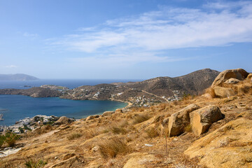 Chora town of Ios. Ios Island is a popular tourist destination in the Aegean Sea. Cyclades Islands,...