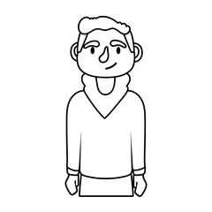 young man avatar character line style icon