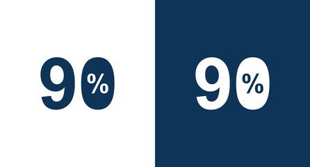90 percent discount sign icon