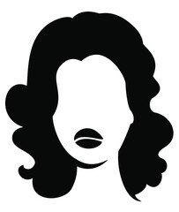 Silhouettes of womens hairstyles. Lady with long hair. The girl is beautiful and stylish. Set of vector illustrations.