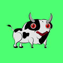 cow laughing out loud, streetwear or t-shirt design
