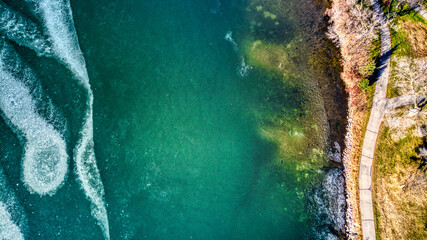 Aerial of Lake Winona Thin Ice