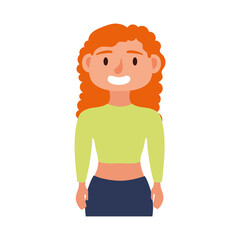 young woman with orange hair avatar character