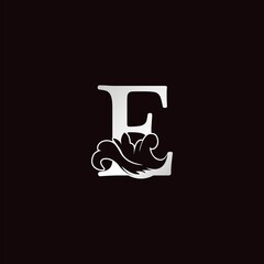 Monogram E Letter Logo Luxury Monogram Swirl Ornate Ornament Vector Design