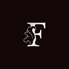 Monogram F Letter Logo Luxury Monogram Swirl Ornate Ornament Vector Design
