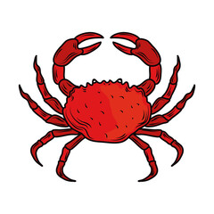 seafood crab menu gourmet fresh icon isolated image