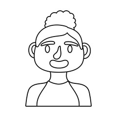 Obraz na płótnie Canvas young woman avatar character line style icon