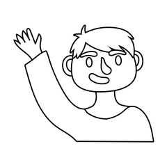 young man avatar character line style icon