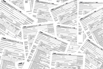 collection of 2020 income tax 1040 forms