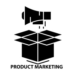 product marketing icon, black vector sign with editable strokes, concept illustration