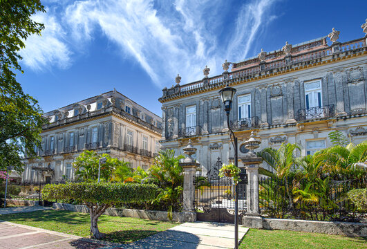 Central Avenue Paseo de Montejo in Merida with local museums, restaurants, monuments and tourist attractions.