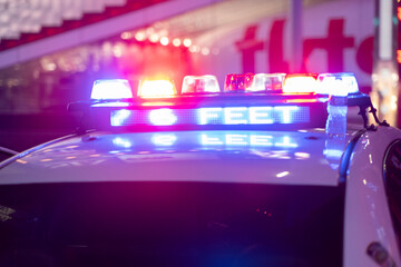 Fototapeta na wymiar American police car lights